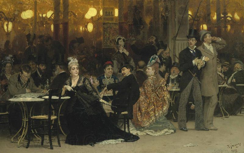 Ilya Repin A Parisian Cafe France oil painting art